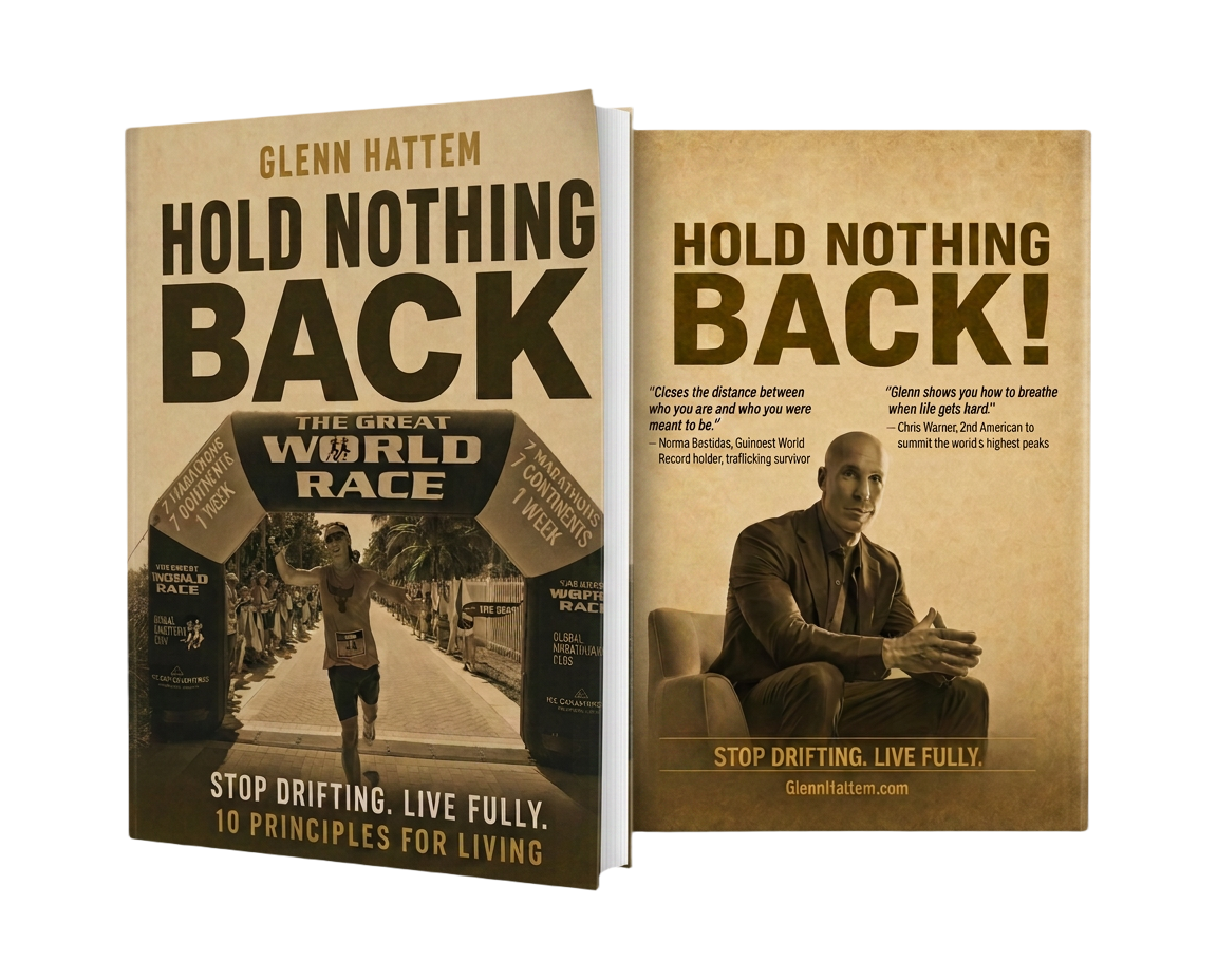 Hold Nothing Back softcover book, front and back cover composition