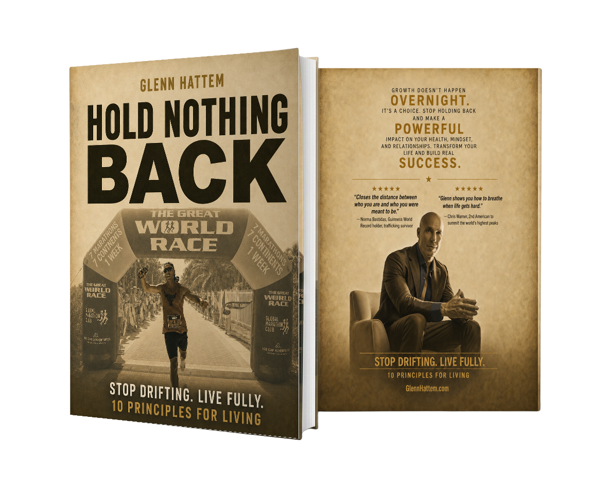 Hold Nothing Back softcover book, front and back cover composition