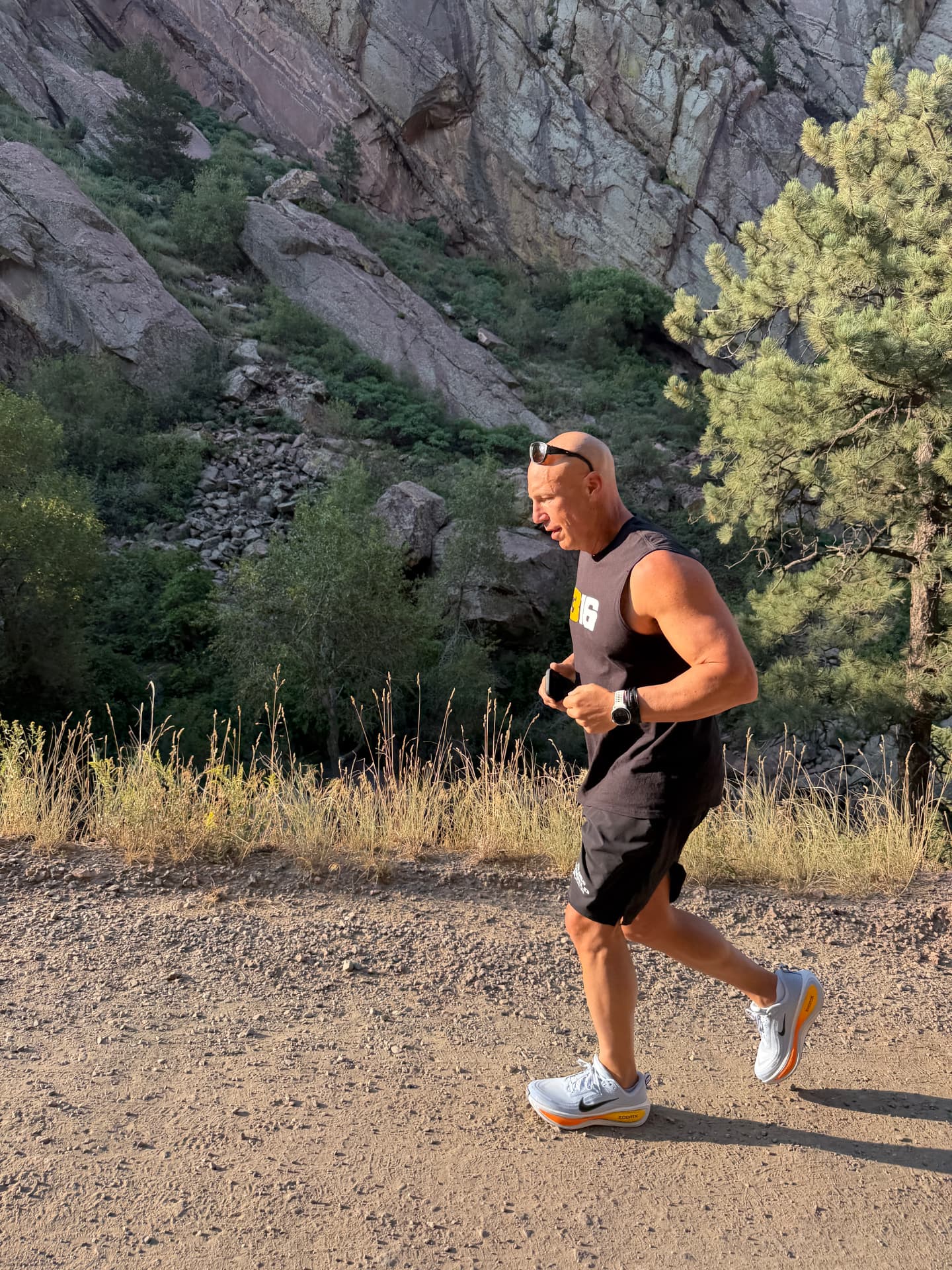 Glenn running the Run for the Cure course through the canyon