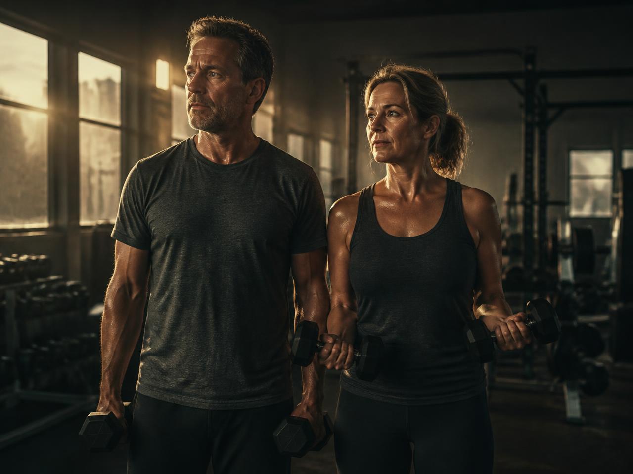 A couple in their fifties starting out in the gym