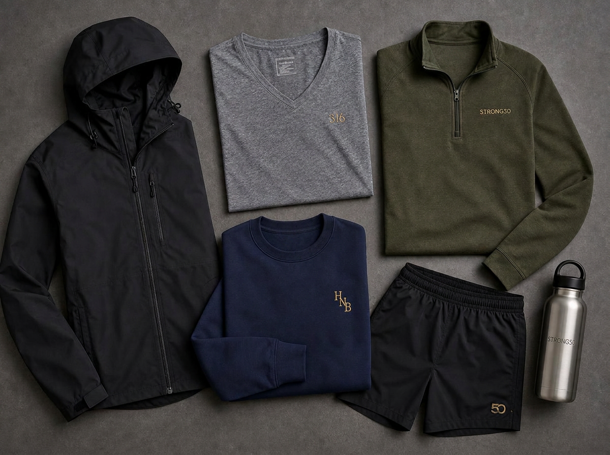 Apparel and gear with embroidered brand marks